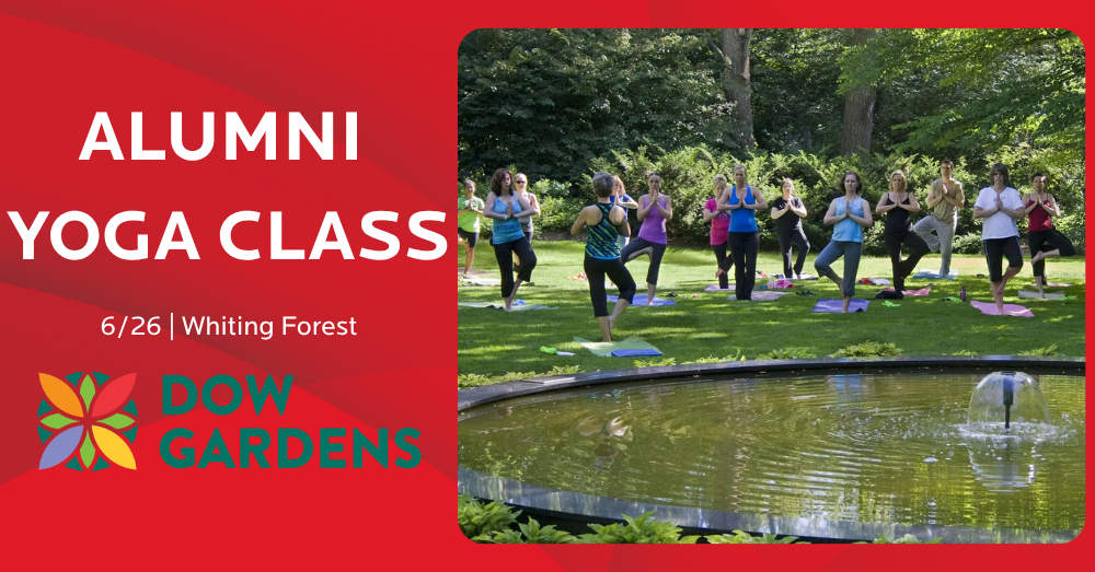 Alumni yoga class on 6/26 at Whiting Forest